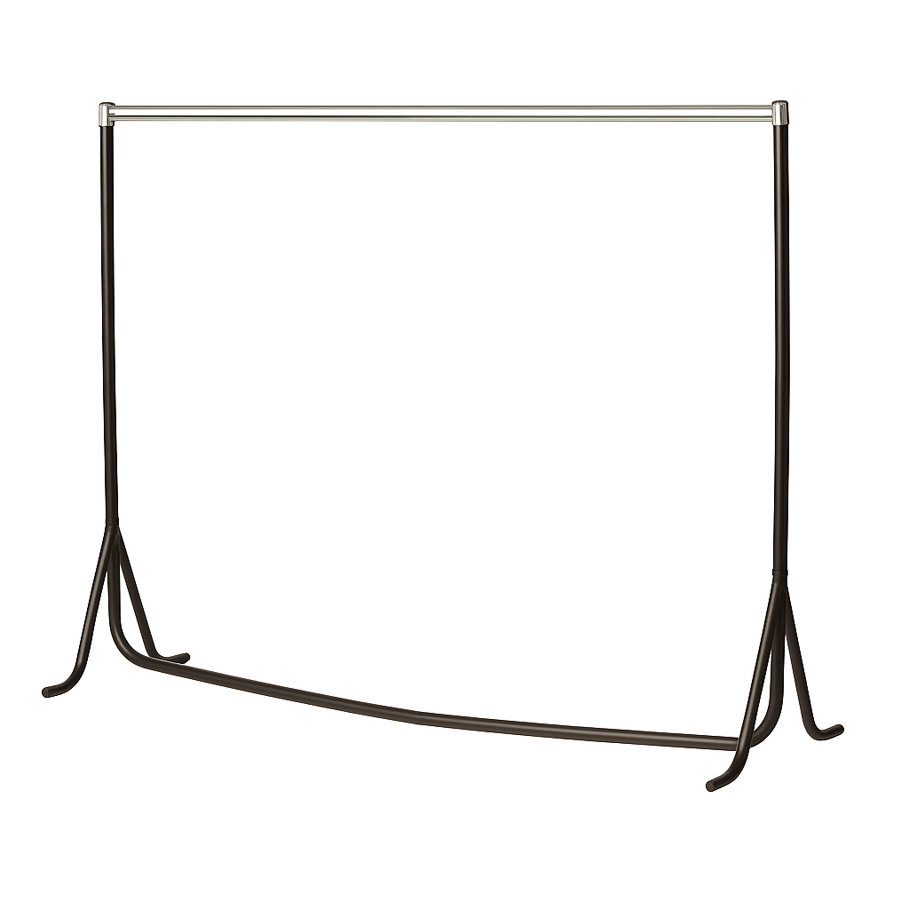 Heavy Duty Fishtail Garment Rails in Black with Chrome top