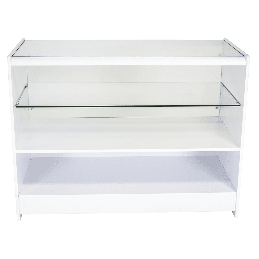 Half Glass Showcase in White - 1800mm - R1507