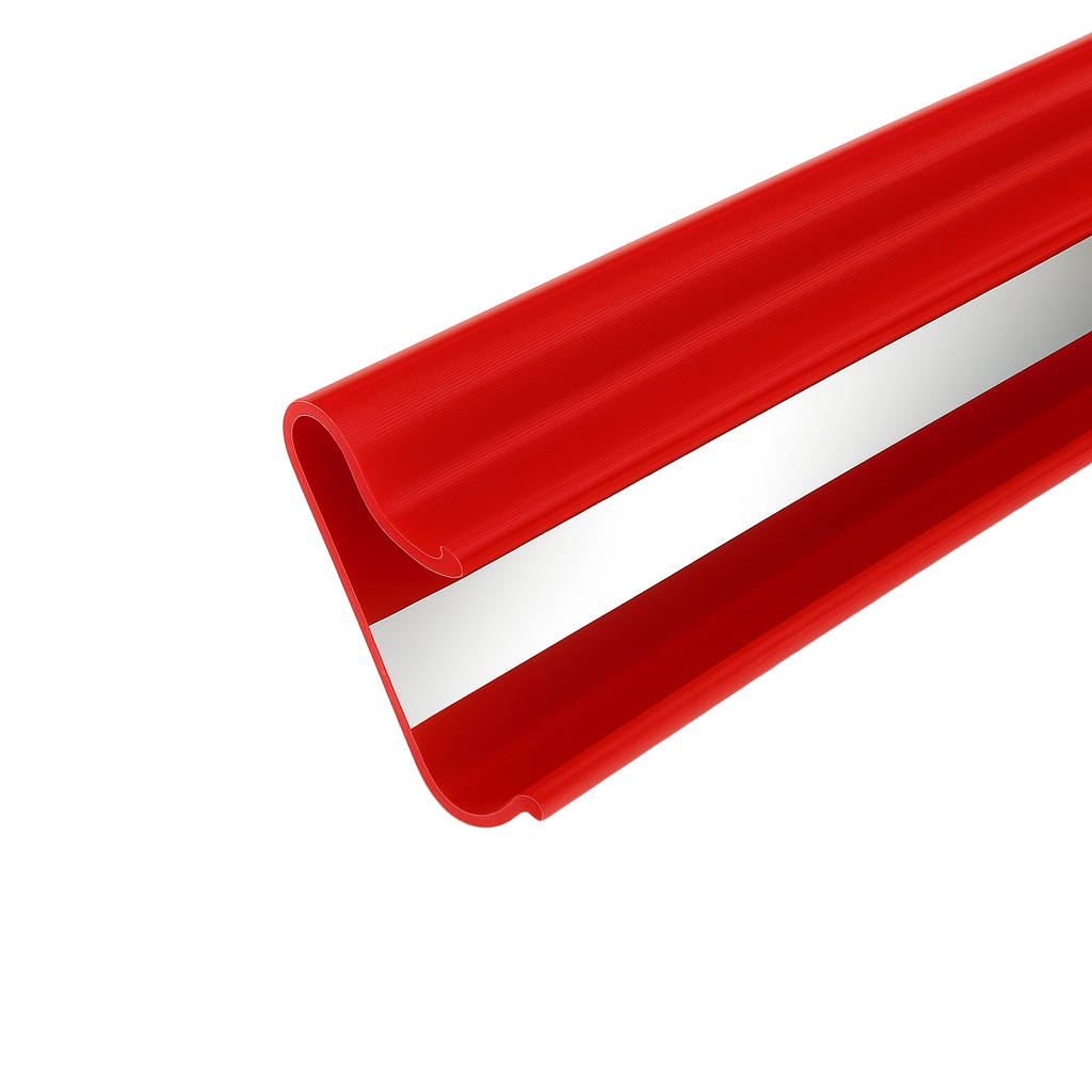 Red plastic tool on a white background