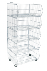 5 Tier Stacking Baskets - 600mm wide