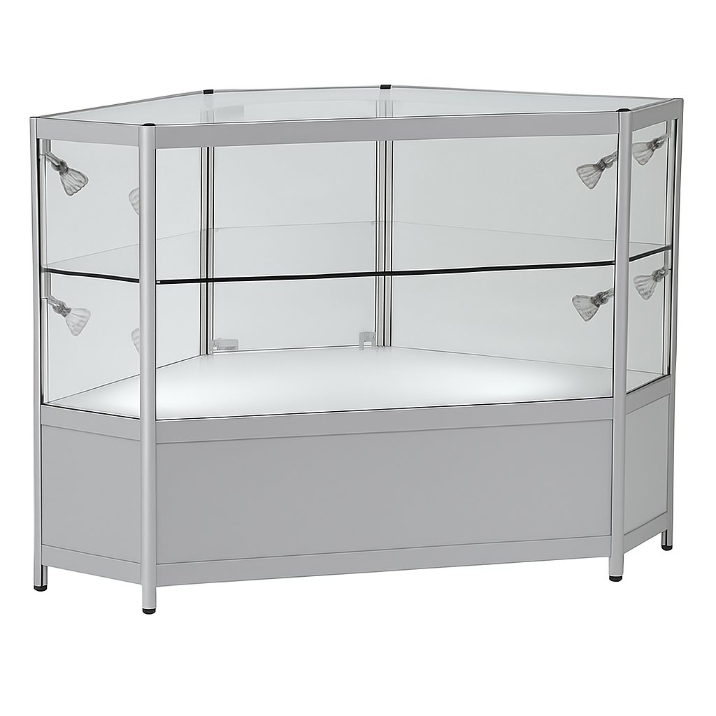 Aluminium Corner Showcase - 500mm