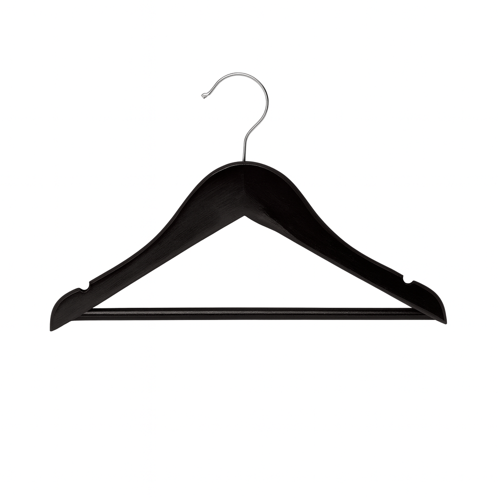 Wooden Shaped Child Hanger in Black
