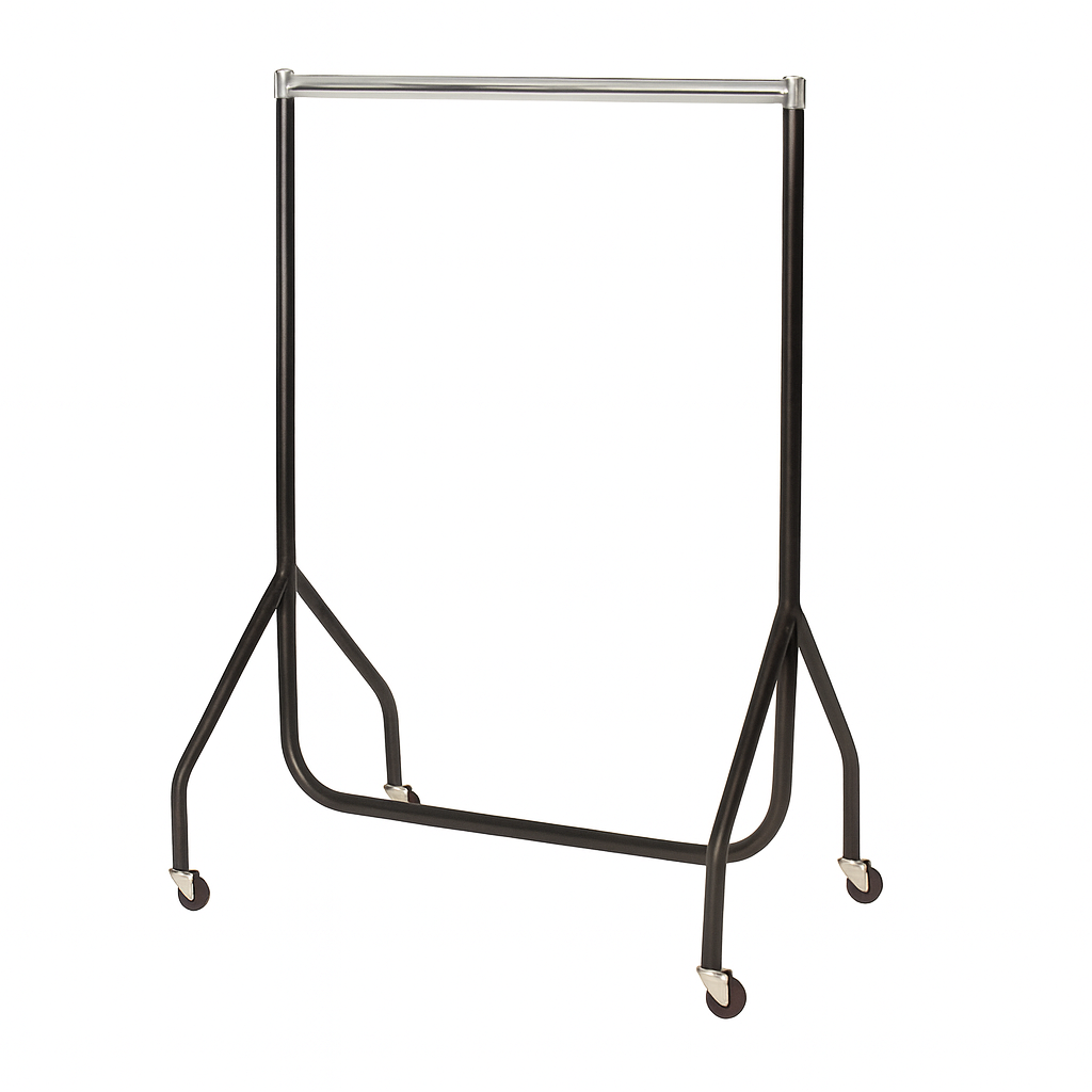 Childrens Heavy Duty Garment Rails in Black with Chrome top