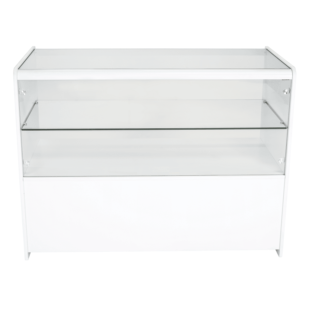 Half Showcase Half Glass Showcase in White - 1800mm - R1507 – ukshopfittings