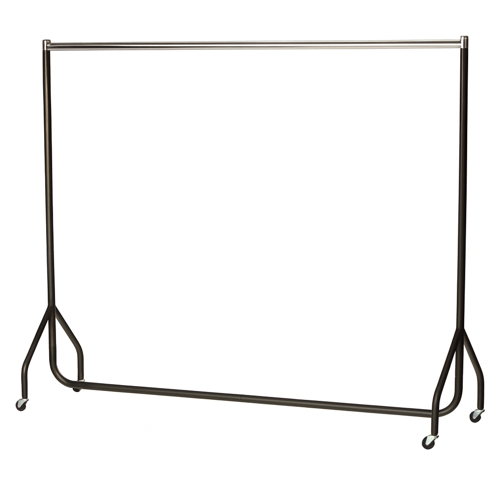Heavy Duty Garment Rails in Black with Chrome top