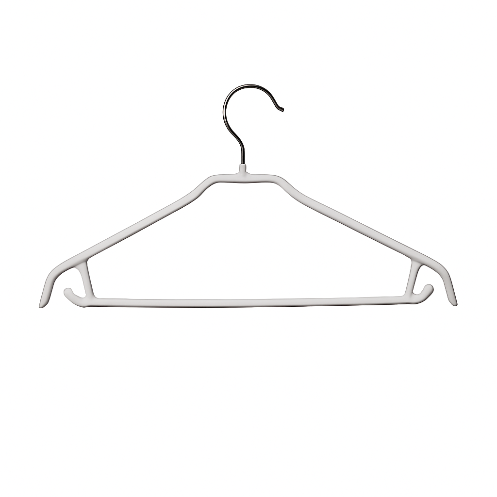 Non Slip Suit Hanger with Trouser bar in White
