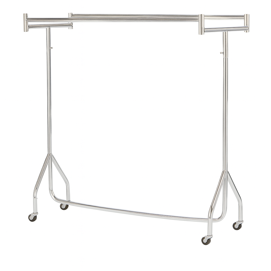 Heavy Duty Parallel Garment Rails in Chrome