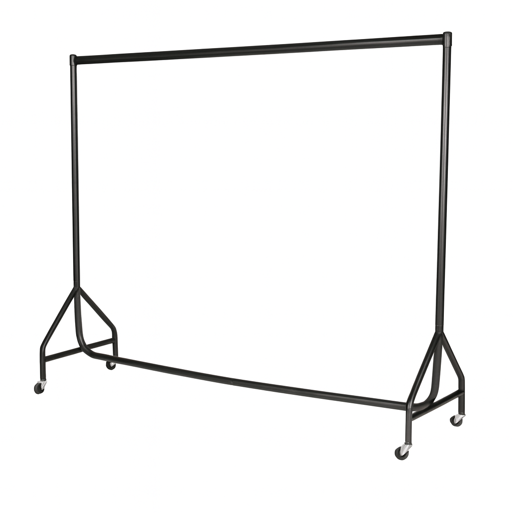 Reinforced Heavy Duty Garment Rails in Black