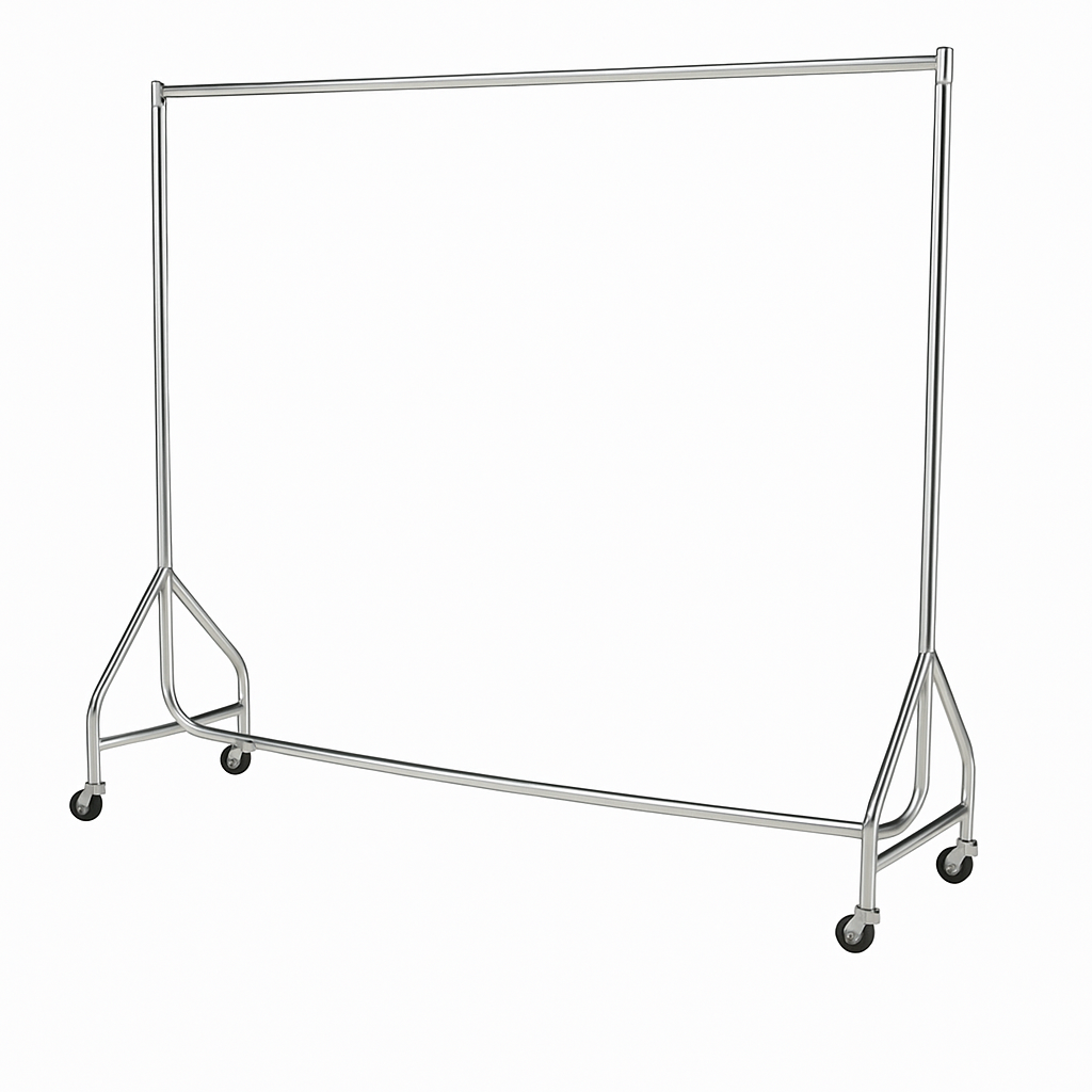 Reinforced Heavy Duty Garment Rails in Chrome