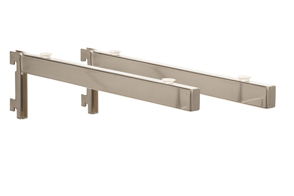Twin Slot Glass Shelf Brackets - 250mm