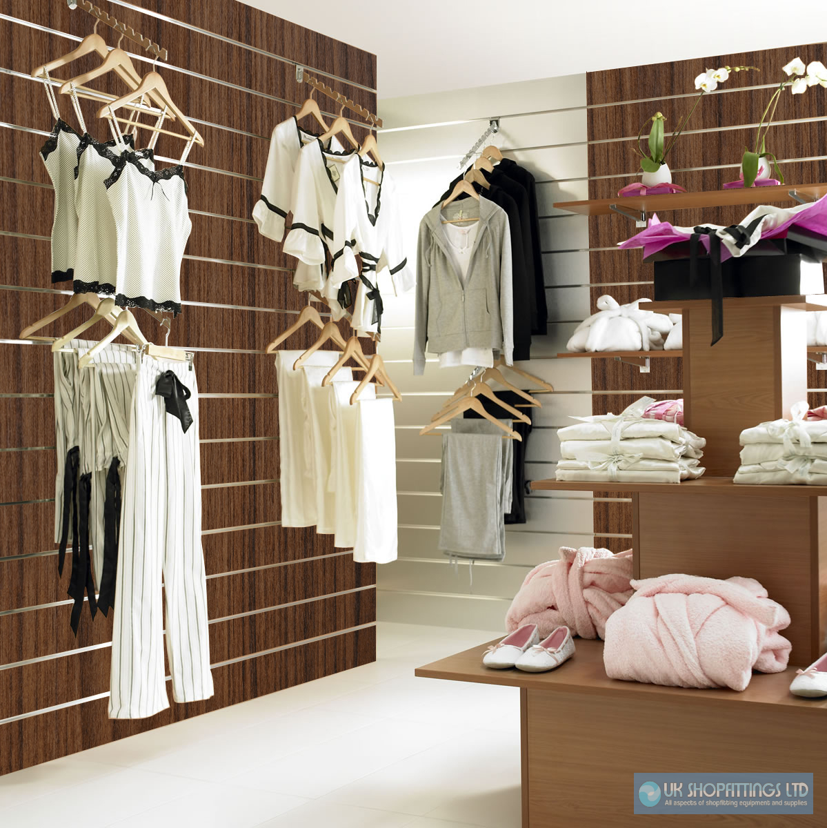 Slatwall Panel - Walnut - 1.2m x 1.2m